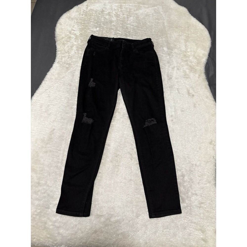 Armani Exchange Womens Black Ripped Skinny‎ Ankle Denim Jeans Size 28